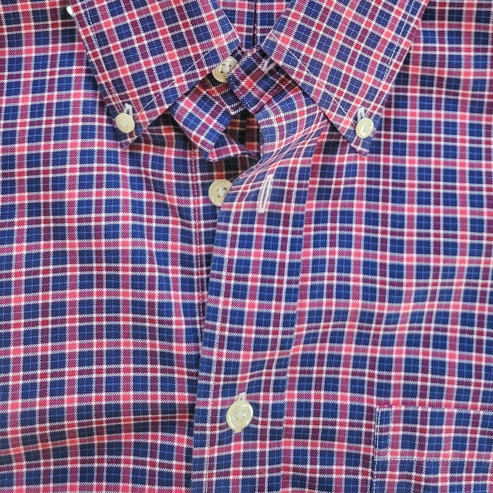 Brooks Brothers // M's Regent Fit Plaid Button Down Shirt // XL // Red & Blue - Picture 6 of 10